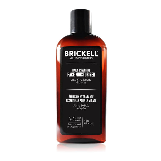 Brickell Men'S Daily Essential Face Moisturizer for Men, Natural and Organic Fast-Absorbing Face Lotion with Hyaluronic Acid, Green Tea, and Jojoba, 4 Ounce, Scented